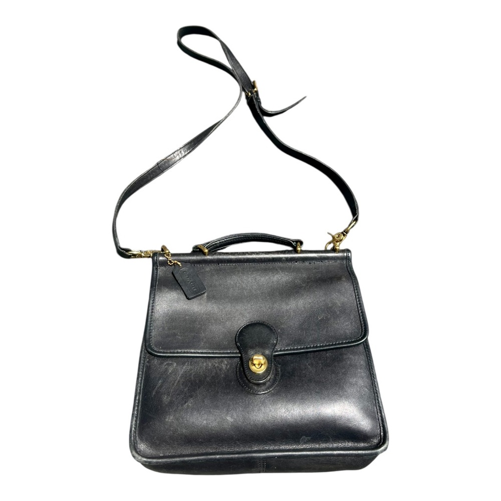 Vintage Coach  Black Leather Shoulder Bag